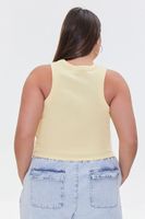 Women's Mushroom Graphic Tank Top in Yellow, 0X