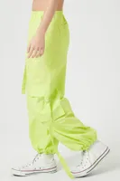 Women's Utility Wide-Leg Cargo Joggers in Lime Small