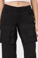 Women's Twill Wide-Leg Cargo Pants