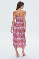 Women's Abstract Print Cami Midi Dress in Red Small