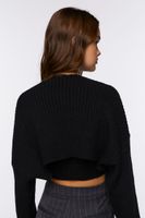 Women's Sweater-Knit Cami & Shrug Set in Black Medium