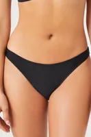 Women's Low-Rise Cheeky Bikini Bottoms in Black, XL