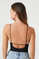 Women's Seamless Cami Lingerie Bodysuit in Black Medium