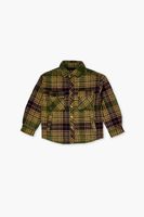 Kids Plaid Shacket (Girls + Boys) in Green, 9/10