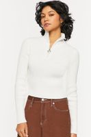 Women's Half-Zip Funnel Neck Sweater in Vanilla Small