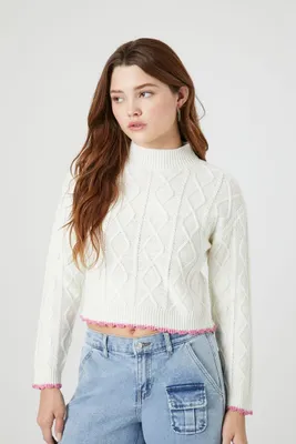 Women's Scalloped Cable Knit Sweater