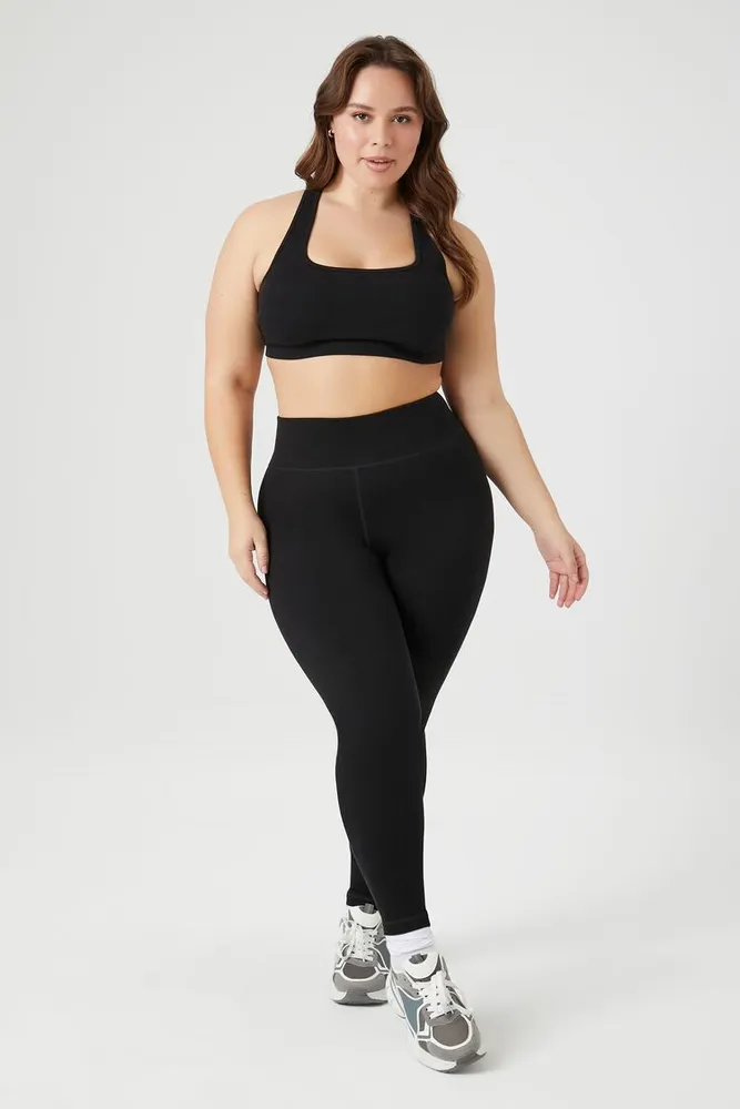 Women's Active Seamless Leggings in Black, 2X