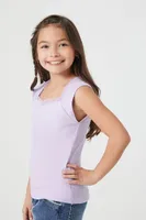 Girls Lace-Trim Sleeveless Top (Kids) in Purple, 11/12