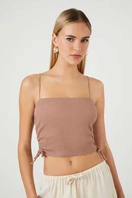 Women's Ribbed Knit Cropped Cami Cocoa