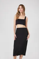 Women's Midi Column Skirt in Black, XS