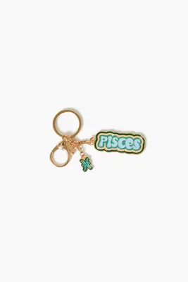 Astrology Sign Keychain in Pisces/Gold