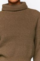 Women's Rolled Turtleneck Drop-Sleeve Sweater in Walnut Medium