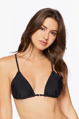 Women's Triangle Bikini Top in Black, XL