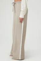 Women's Striped-Trim Wide-Leg Pants in Goat Small