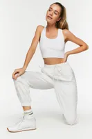 Women's Active Drawstring Zip-Hem Joggers in White, XS