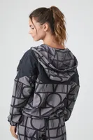 Women's Active Geo Print Windbreaker Jacket