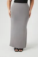 Women's Maxi Slit Skirt Dark Grey,