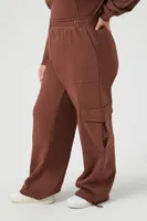 Women's French Terry Cargo Sweatpants in Chocolate, 1X