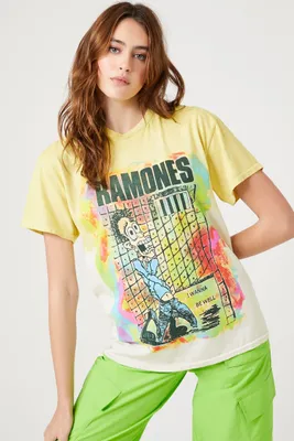 Women's Ramones Graphic T-Shirt in Yellow, M/L