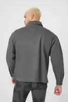 Men Zip-Up Cargo Jacket in Dark Grey, XXL