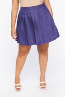 Women's Pleated Mini Skirt in Navy, 0X