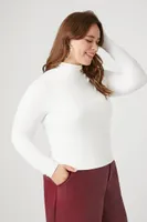 Women's Contour Turtleneck Top in White, 0X