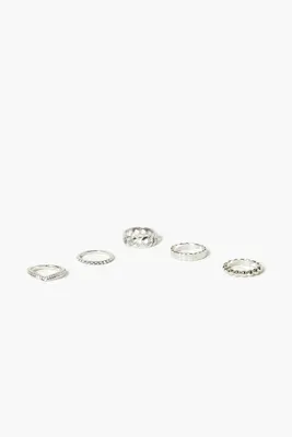 Women's Cutout Ring Set in Silver, 7