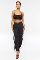 Women's Ponte Knit Cropped Cami in Black Medium