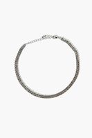 Women's Faux Gem Chain Necklace in Clear/Silver