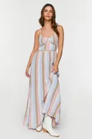 Women's Striped Cutout Maxi Dress