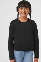 Girls Long-Sleeve Top (Kids) in Black, 5/6