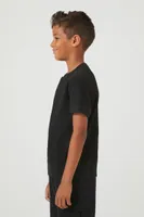 Kids Henley Top (Girls + Boys) in Black, 13/14