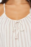 Women's Striped Gauze Pajama Cami in White Medium