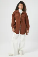 Women's Belted Corduroy Shacket Large