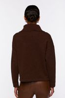 Women's Shawl-Collar Drop-Sleeve Sweater in Coffee Large