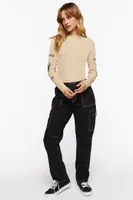 Women's Cotton Cargo Pants in Black Small