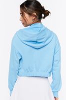 Women's Palm Beach Graphic Zip-Up Hoodie in Blue/White, XL