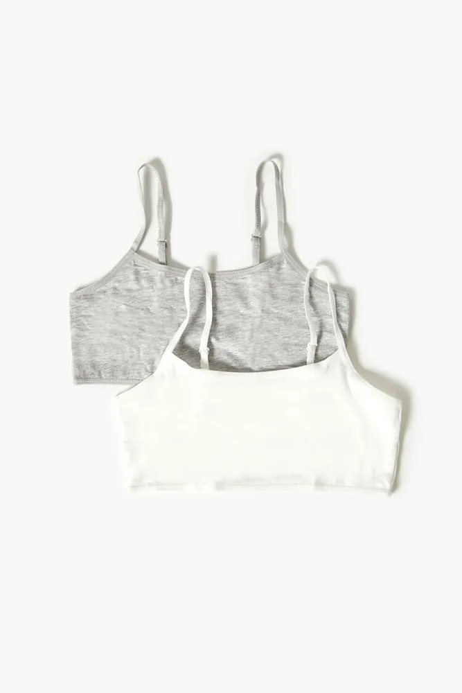 Forever 21 Women's Dual Cami Strap Bralette in White Medium