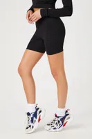 Women's Active Seamless Textured Biker Shorts in Black Small