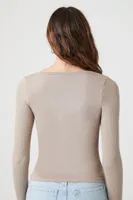 Women's Seamless Scoop-Neck Top in Goat Small