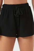 Women's Ruched Pull-On Shorts in Black Small