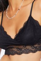 Women's Floral Lace Bralette in Black Small