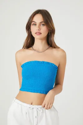 Women's Smocked Tube Crop Top