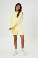Women's French Terry Drop-Sleeve Pullover in Light Yellow Medium
