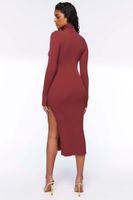 Women's Ribbed Midi Sweater Dress Brick,