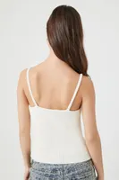 Women's Ribbed Sweater-Knit Cami in Vanilla, XL