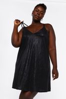 Women's Lustrous Cami Dress in Black, 0X