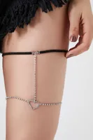 Women's Rhinestone Thigh Garter Chain in Silver