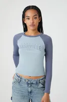 Women's Tennessee Nashville Raglan T-Shirt in Blue Small