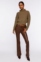 Women's Rolled Turtleneck Drop-Sleeve Sweater in Walnut Medium